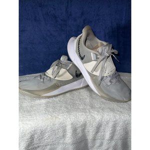 Gray Nike Kyrie basketball shoes